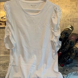 Kate Spade Ruffled Sleeves White T Shirt